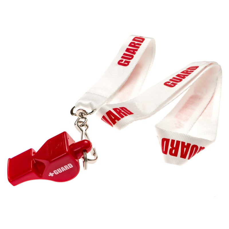 BLARIX Guard Whistle and Lanyard with Print (Red and White)